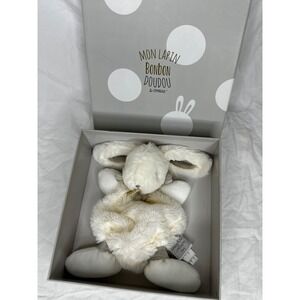 DouDou Et Compagnie Paris Plush Mon Lapin BONBON BUNNY Lovey Blanket Beige NEW
